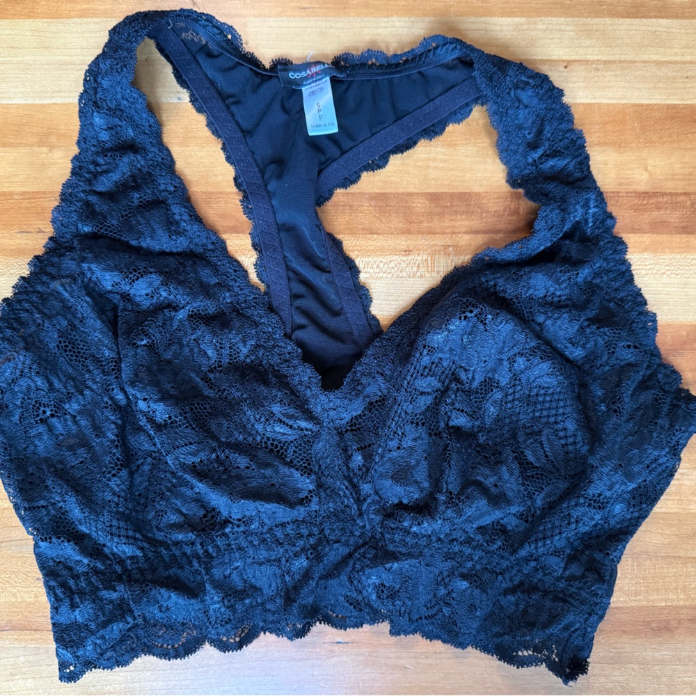 Cosabella Never Say Never Black Curvy Racerback Bra Size S